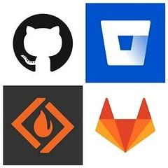 Git hosting platform logos.